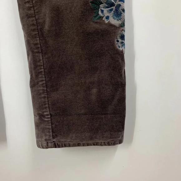 Sundance Women's Floral Velour Velvet 5 Pocket Embroidered‎ Pants Size 31 - Picture 5 of 12